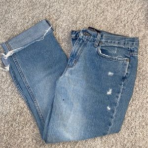 Vintage Boot Cut Cropped Raw Hem Jeans Size 6